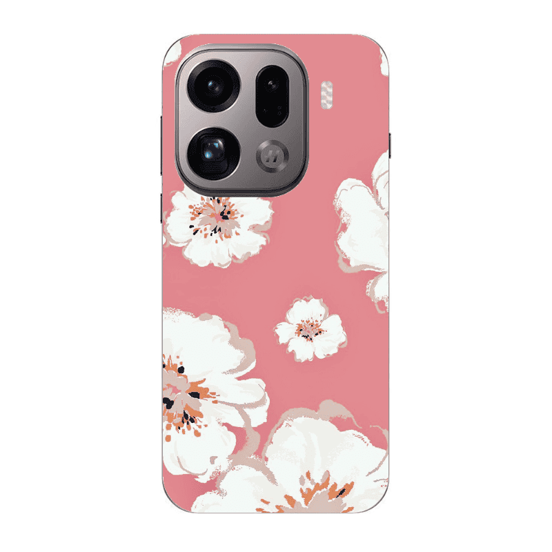 Oppo Find X9 Pro White Flowers Transparent Silicone TPU Θήκη